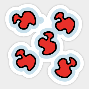 Black line red shape Sticker